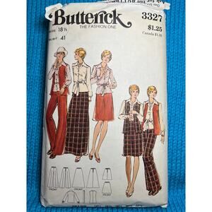 Butterick 3327 pattern pants blouse vest maxi skirt Size 18.5